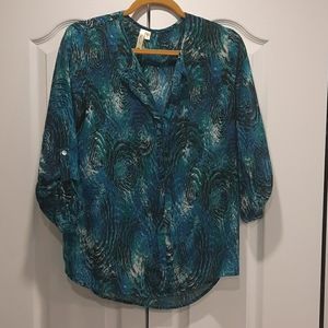 Chenault blue and grey long sleeved shirt